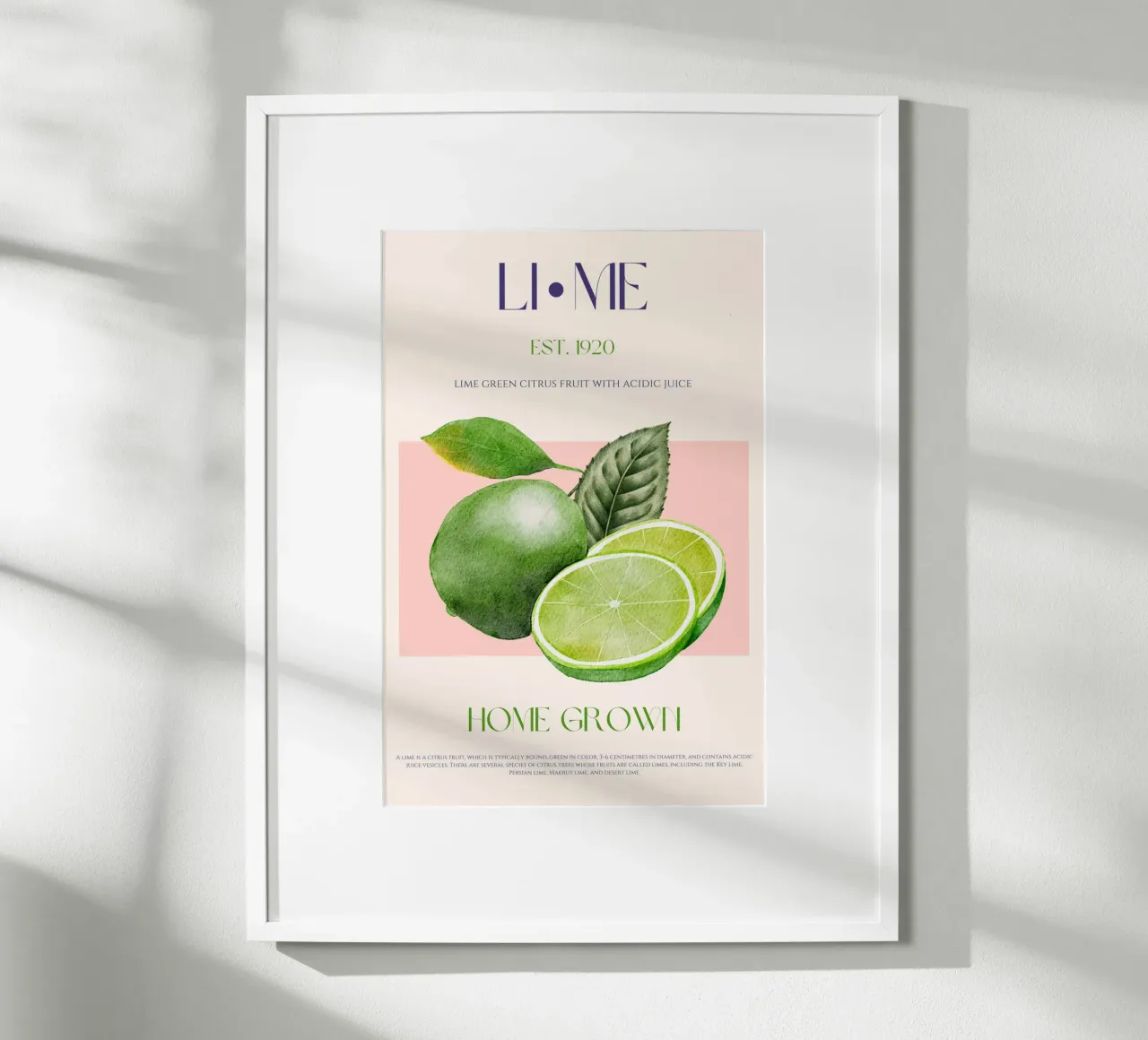 Lime Fruit Print poster by KOKRPrints