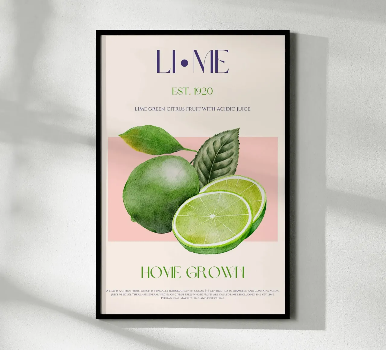 Lime Fruit Print poster by KOKRPrints