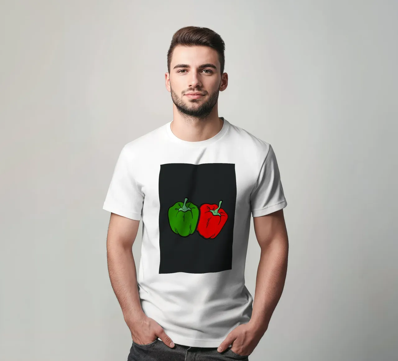 Peppers green and red t-shirt da LisaArtes