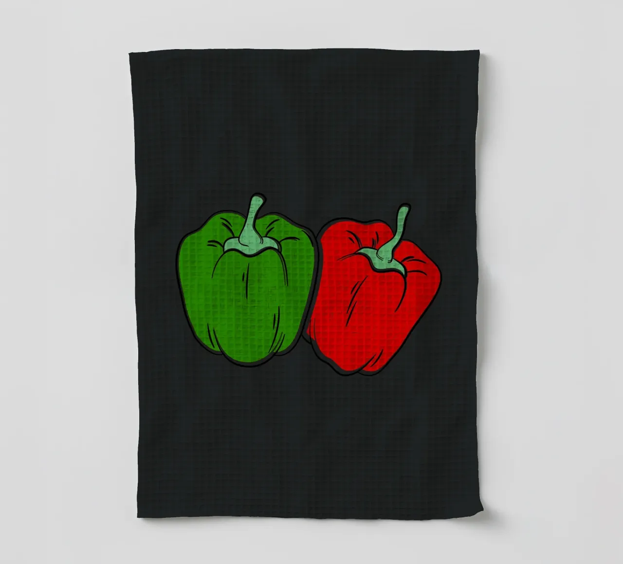 Peppers green and red canovaccio da cucina da LisaArtes