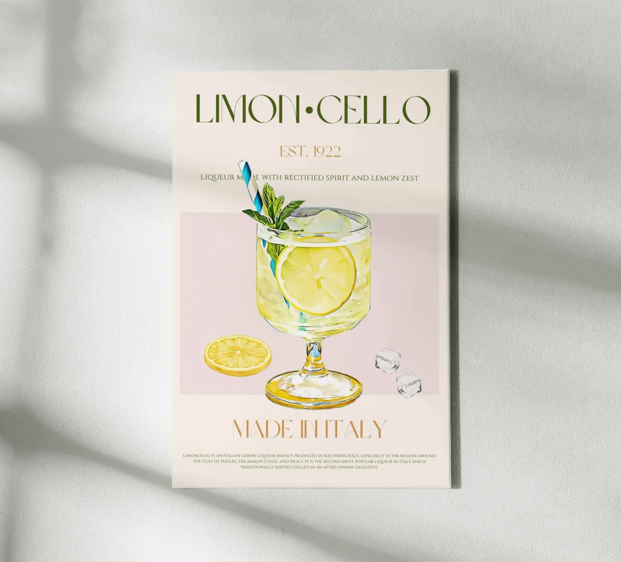 Limoncello Print canvas by KOKRPrints