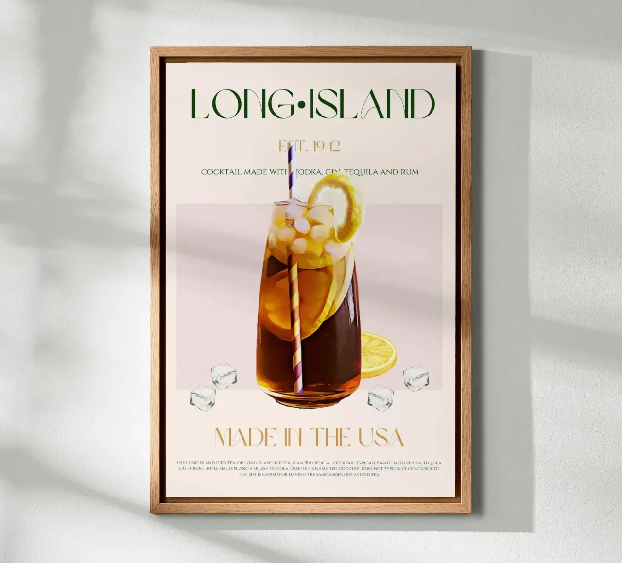 Long Island Cocktail Print canvas by KOKRPrints