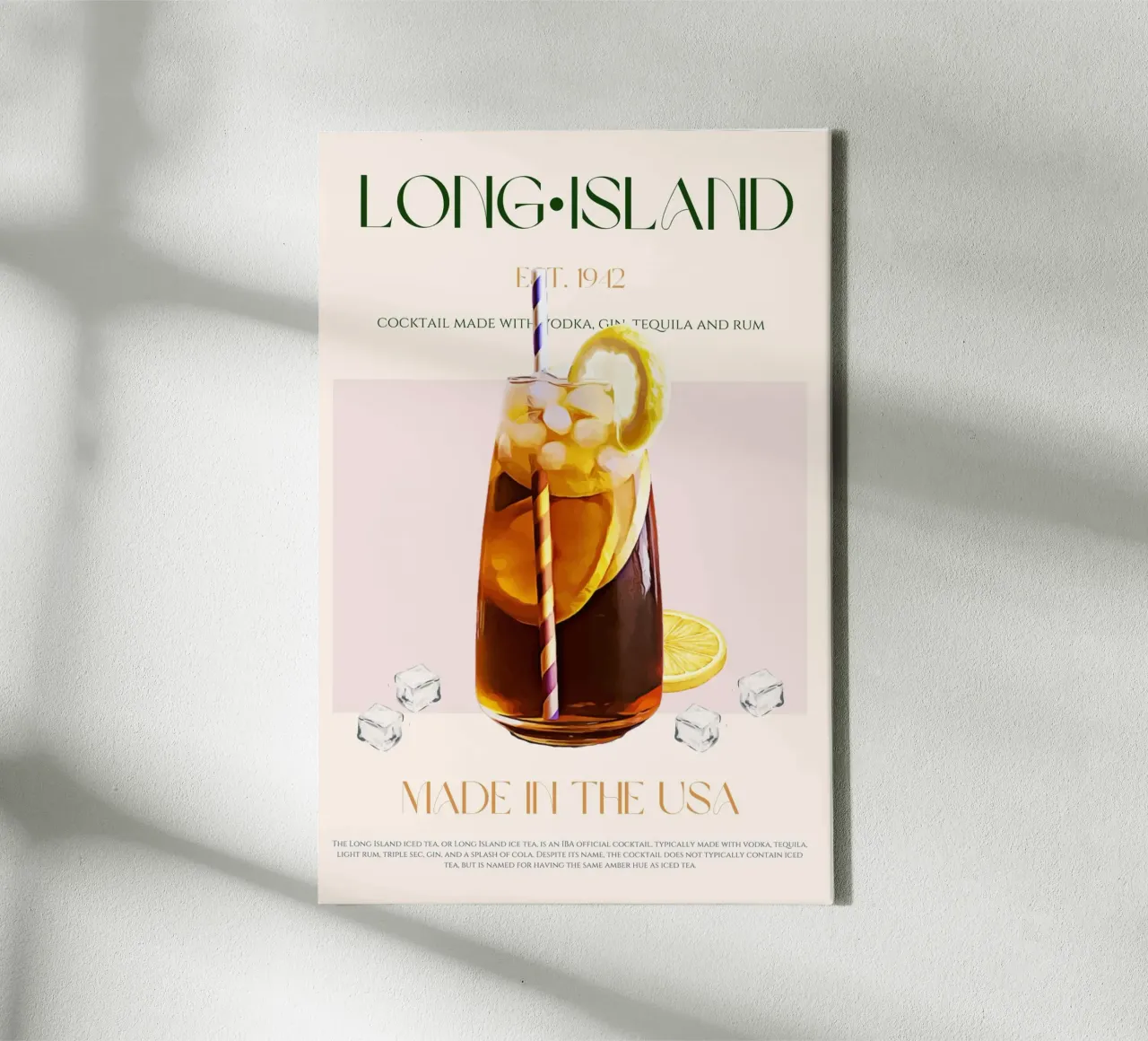 Long Island Cocktail Print canvas by KOKRPrints