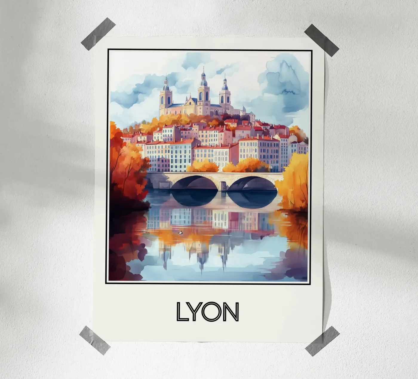 Poster Lione Francia poster da Frame the World