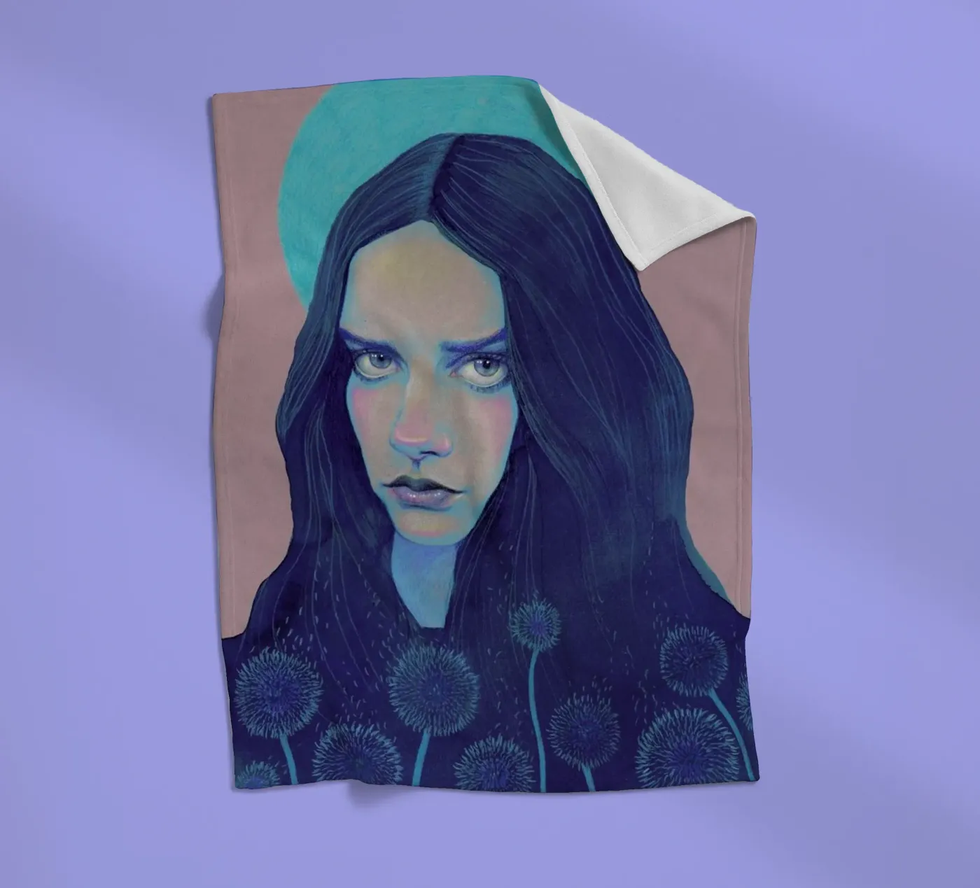 Dandelion fleece blanket by Natalie Foss