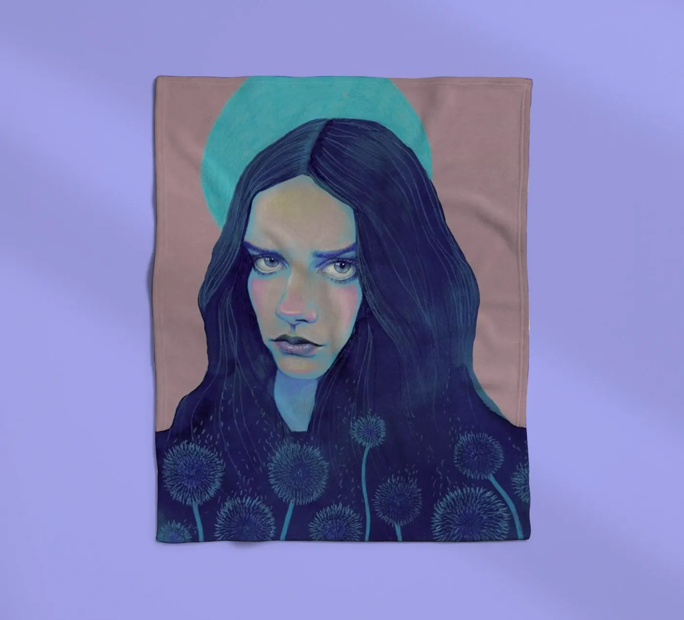 Dandelion fleece blanket by Natalie Foss