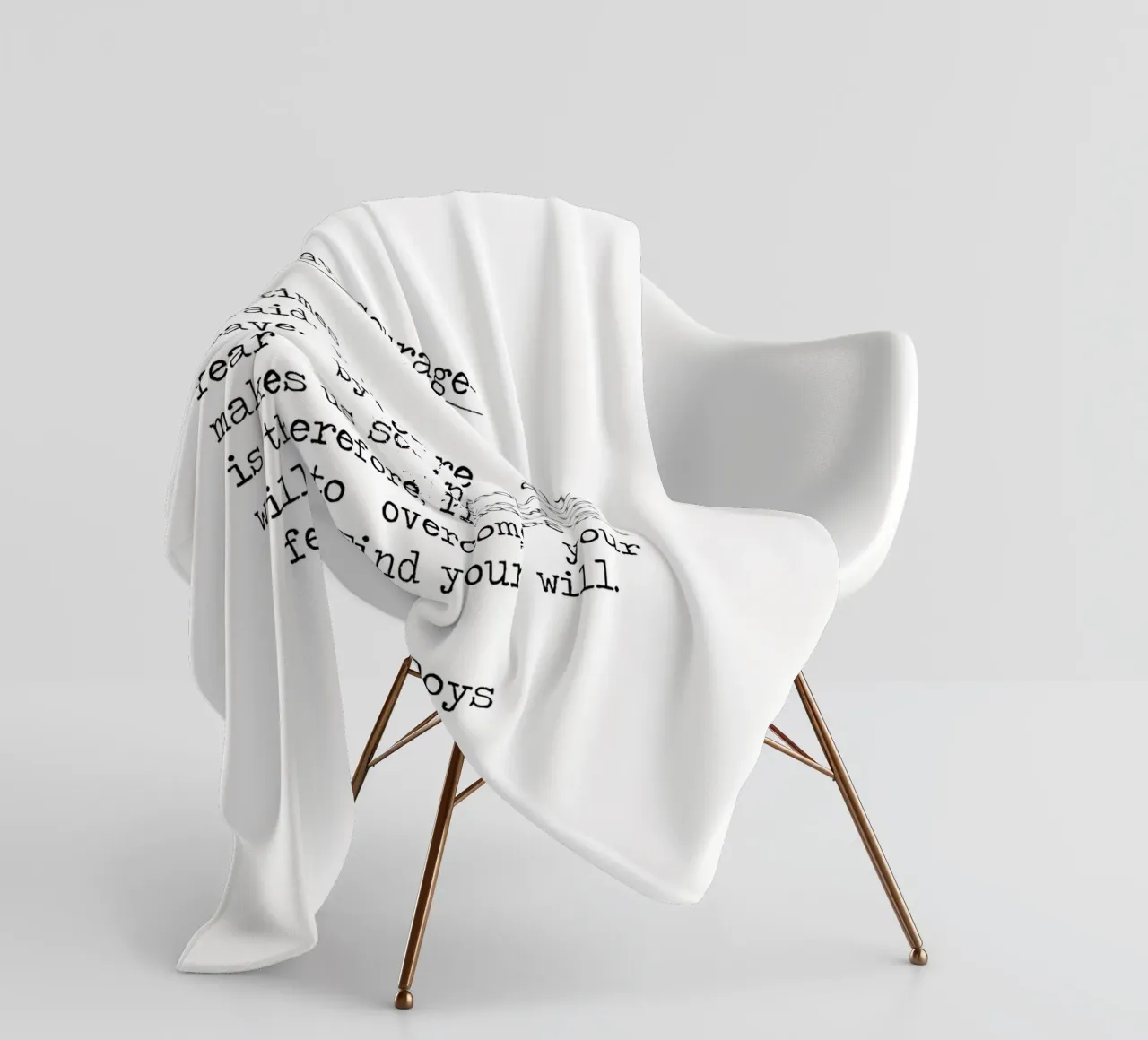 Citazione di A. W. Doys in bianco e nero: avere coraggio coperta in pile da Summer Soul Co. - Quotes