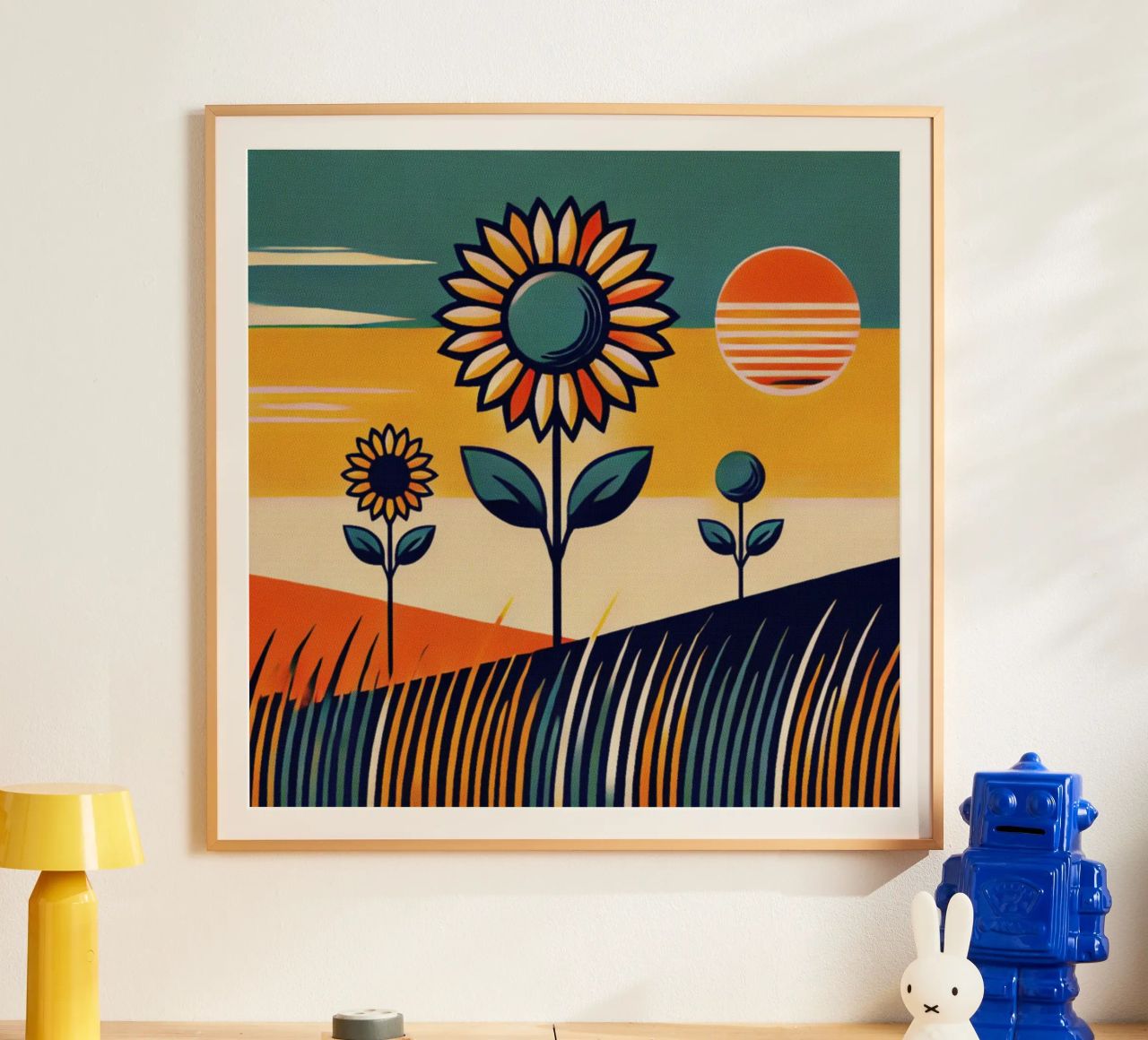 Sunflower - Vintage poster print poster by posterprints-by-nomad