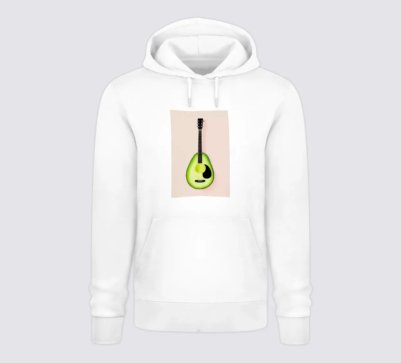 Avocado Guitar felpa con cappuccio da Paul Fuentes Design