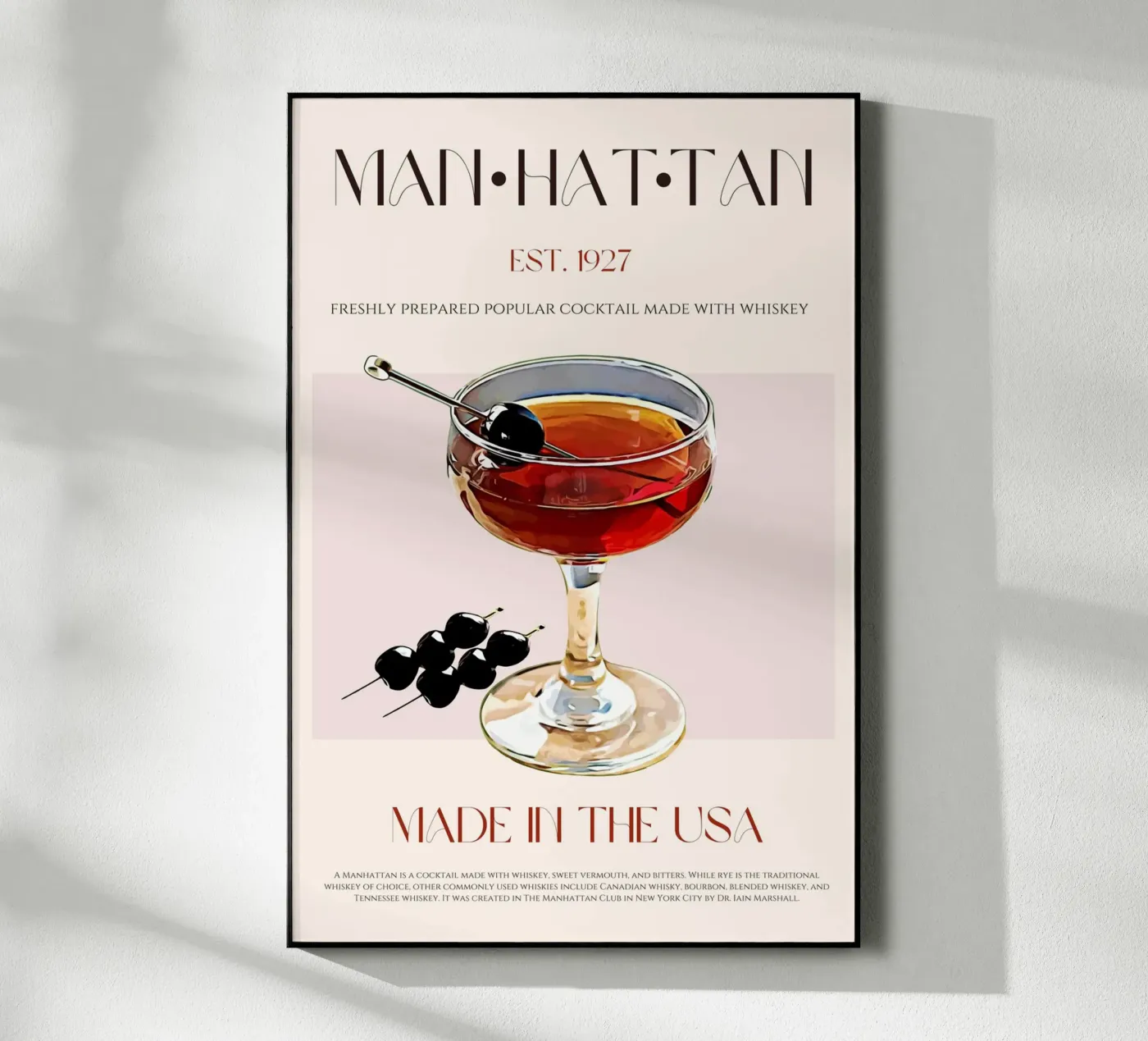 Manhattan Cocktail Print Acryl-Glas von KOKRPrints