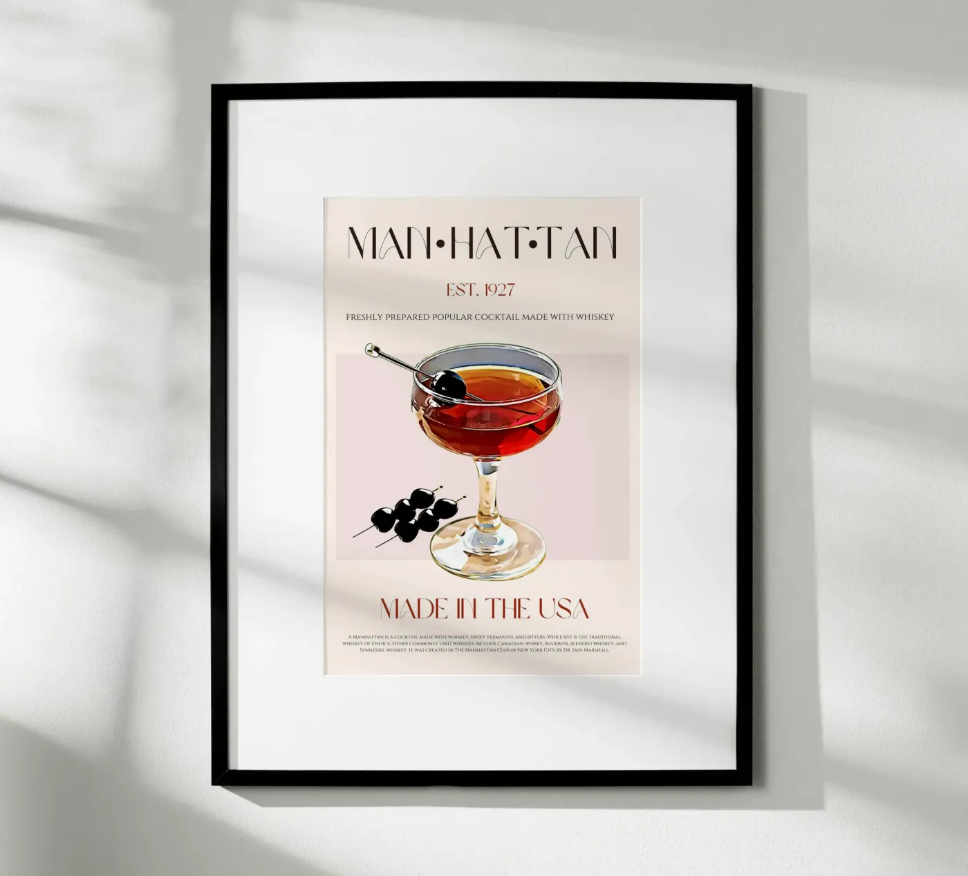 Manhattan Cocktail Print Poster von KOKRPrints