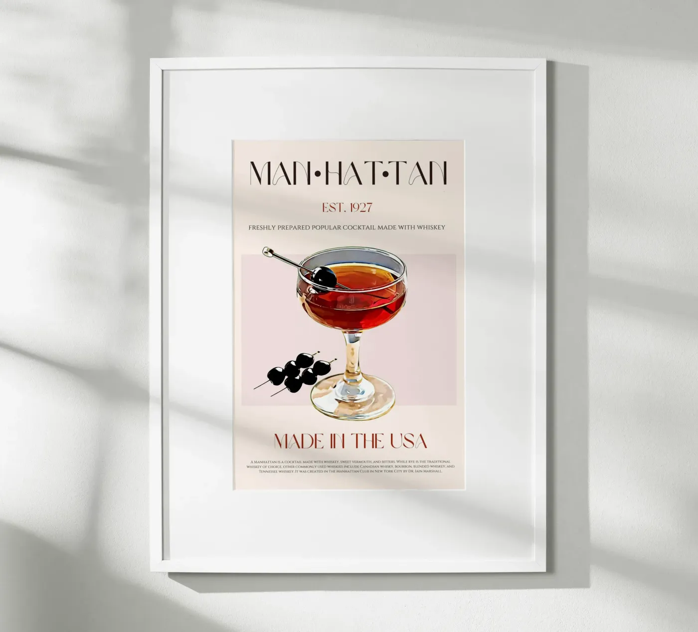 Manhattan Cocktail Print Poster von KOKRPrints