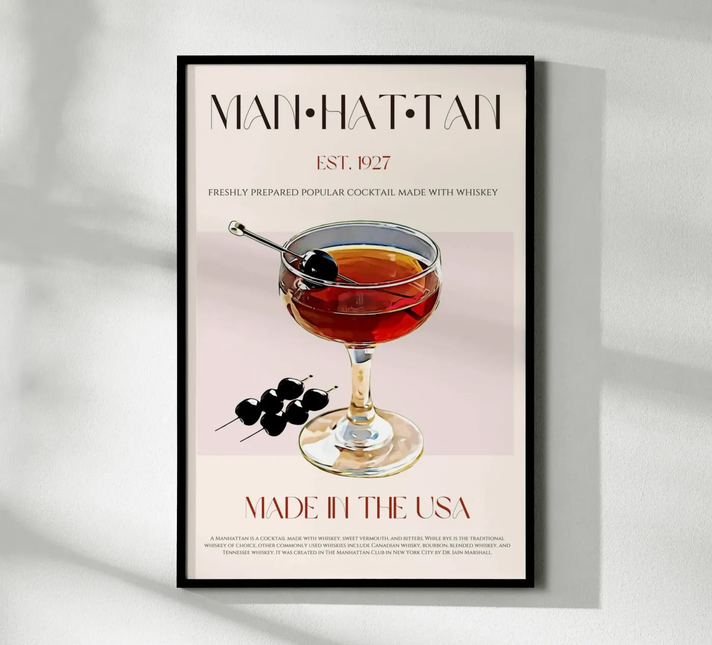 Manhattan Cocktail Print Poster von KOKRPrints
