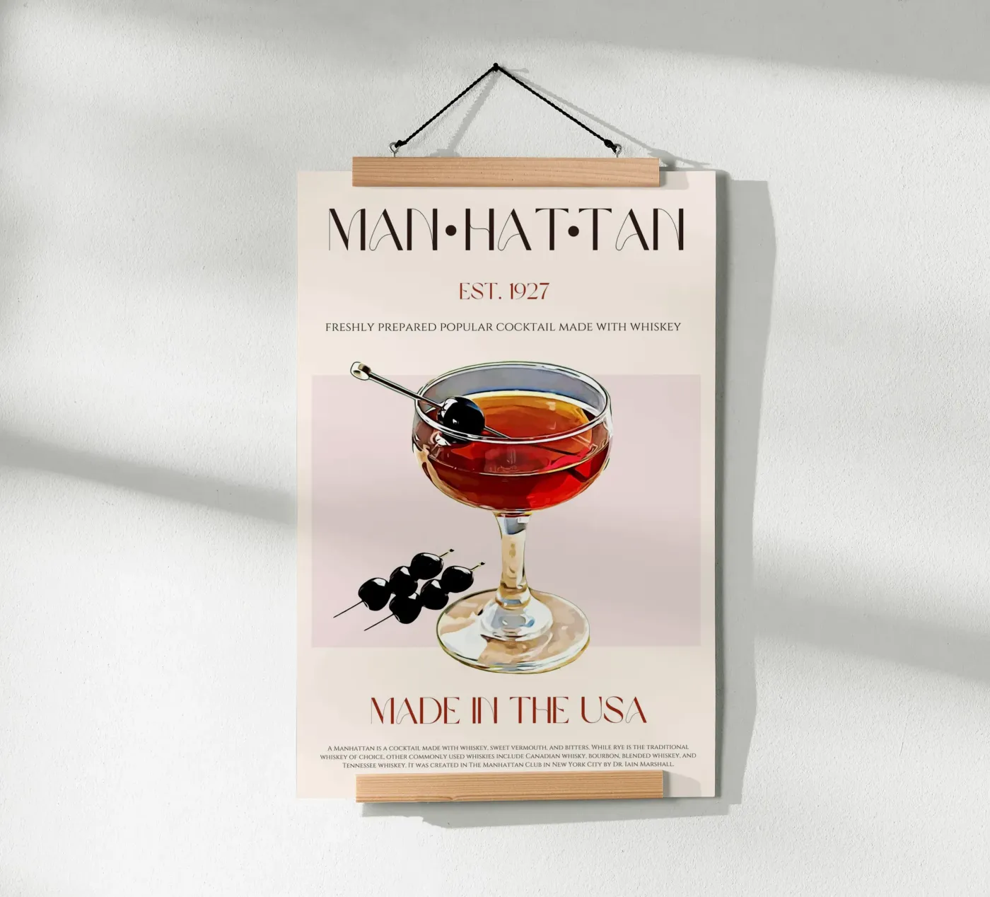 Manhattan Cocktail Print Poster von KOKRPrints