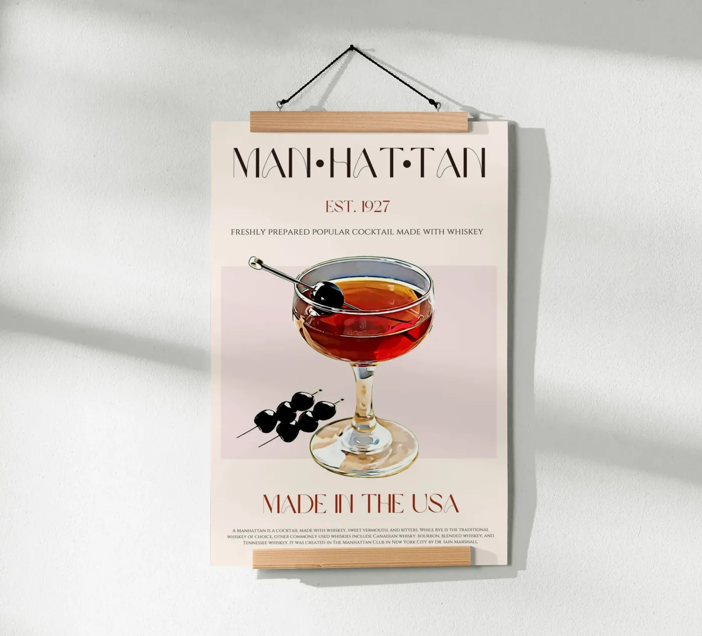 Manhattan Cocktail Druck Hahnemühle von KOKRPrints