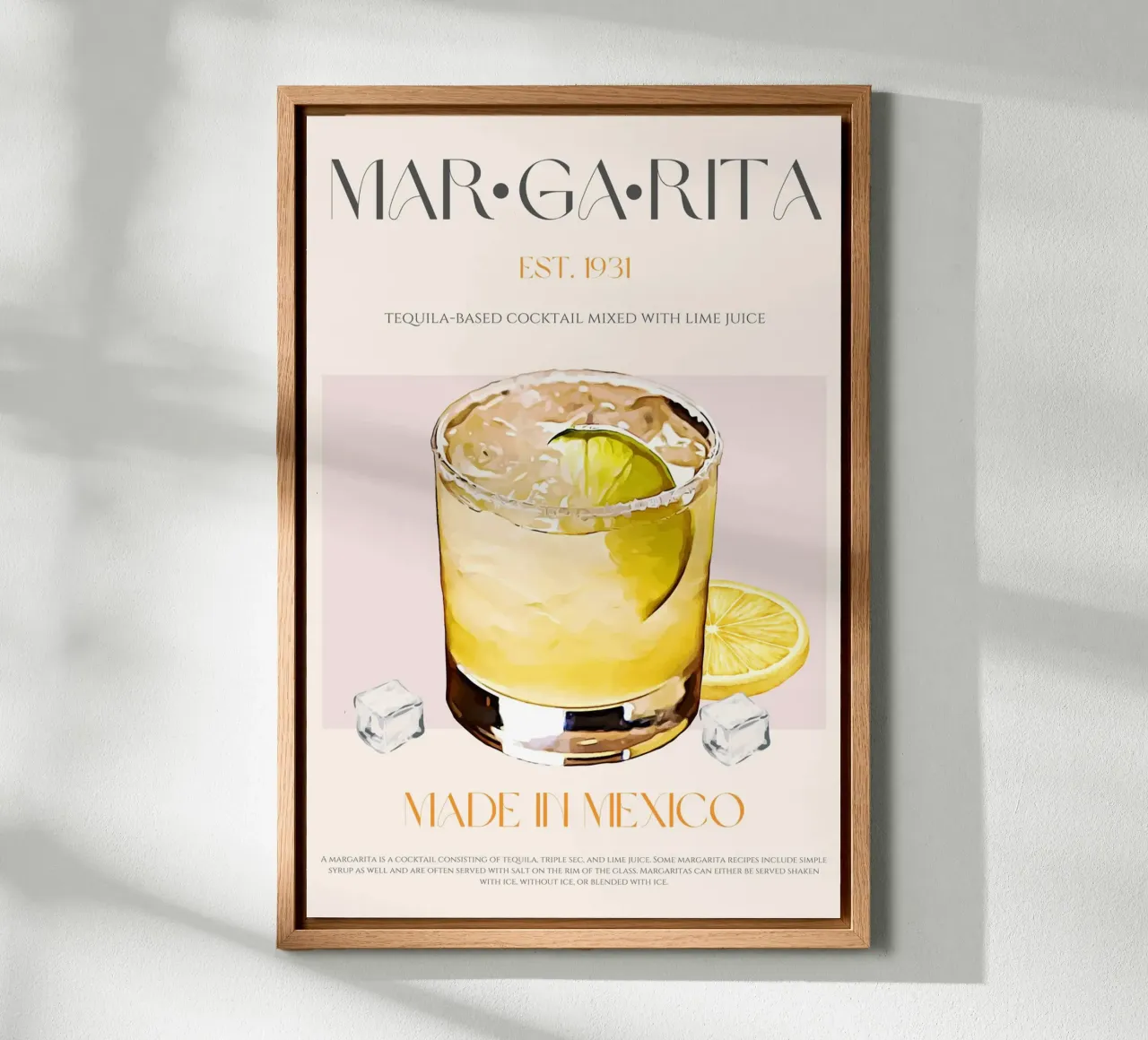 Margarita Cocktail Print canvas by KOKRPrints