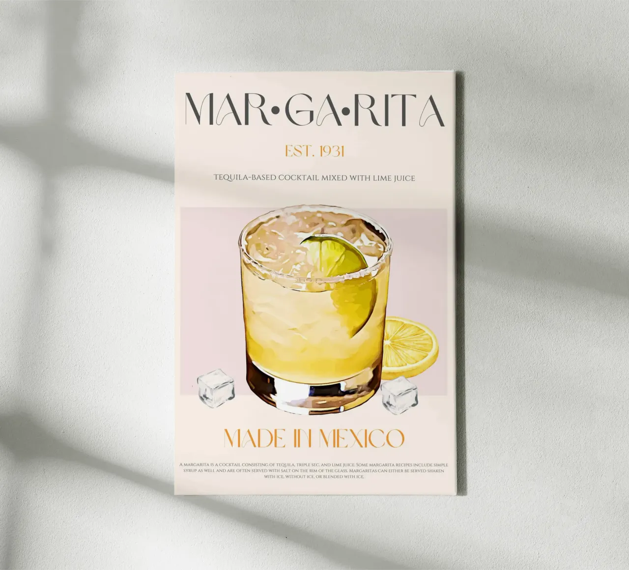 Margarita Cocktail Print canvas by KOKRPrints