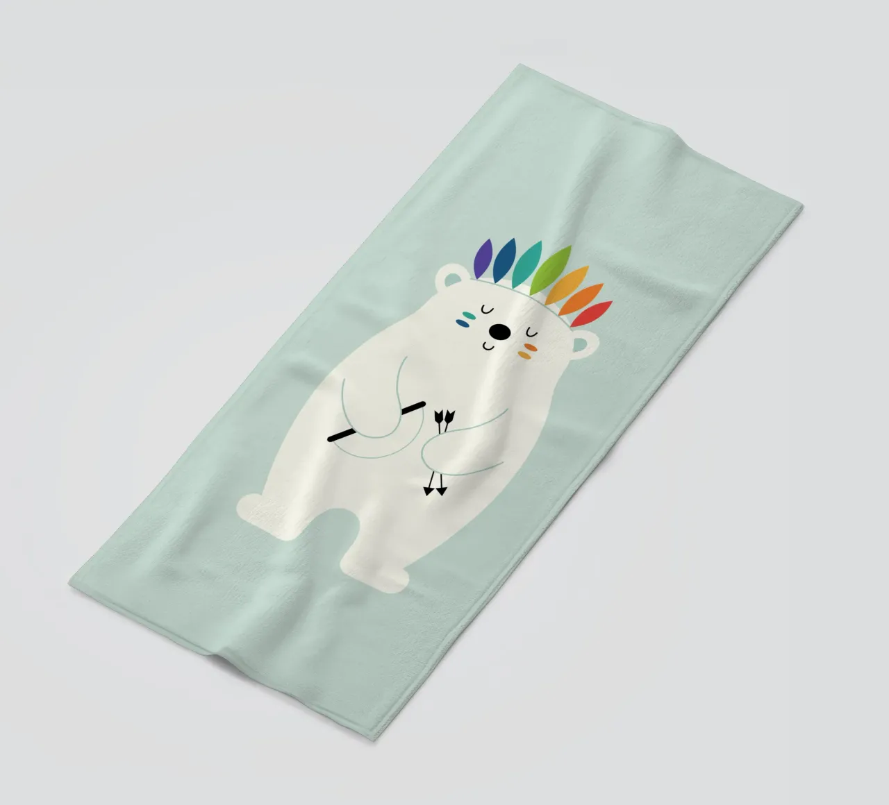 Be Brave Polar beach towel by Andy Westface