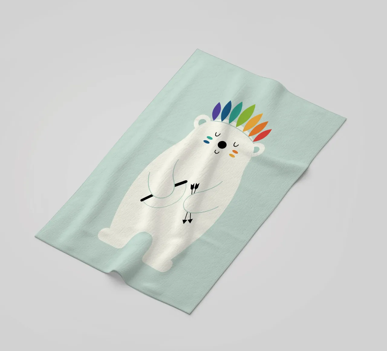 Be Brave Polar beach towel by Andy Westface