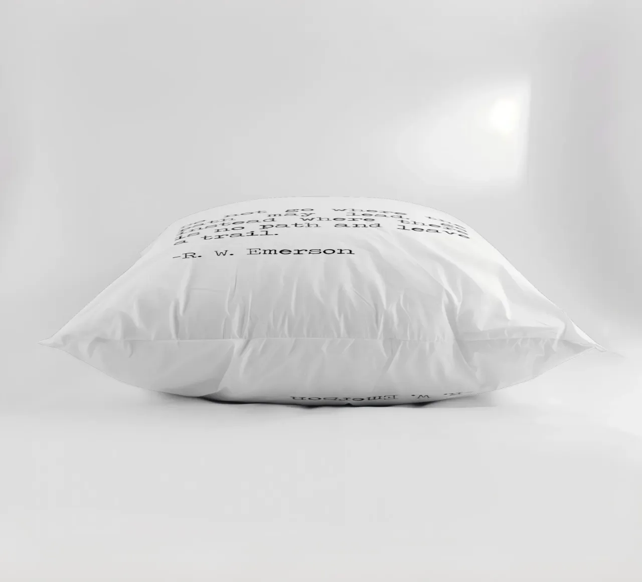 Do not go where the path may lead -Ralph Waldo Emerson Quote decorative cushion by Summer Soul Co. - Quotes