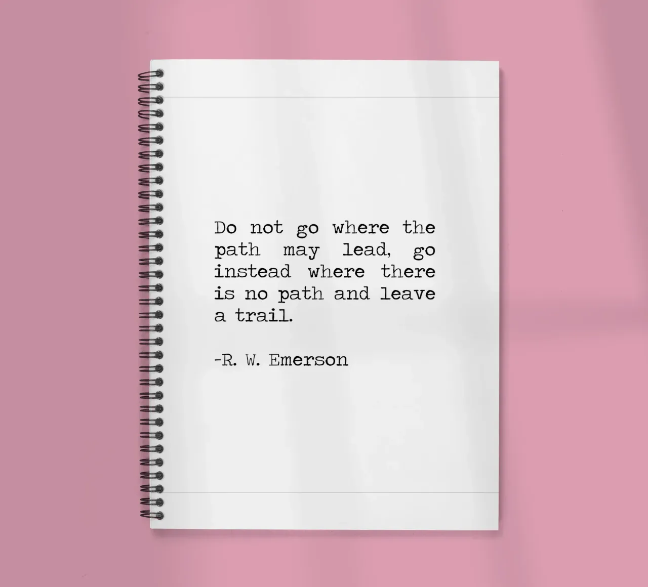 Do not go where the path may lead -Ralph Waldo Emerson Quote spiral notebook by Summer Soul Co. - Quotes