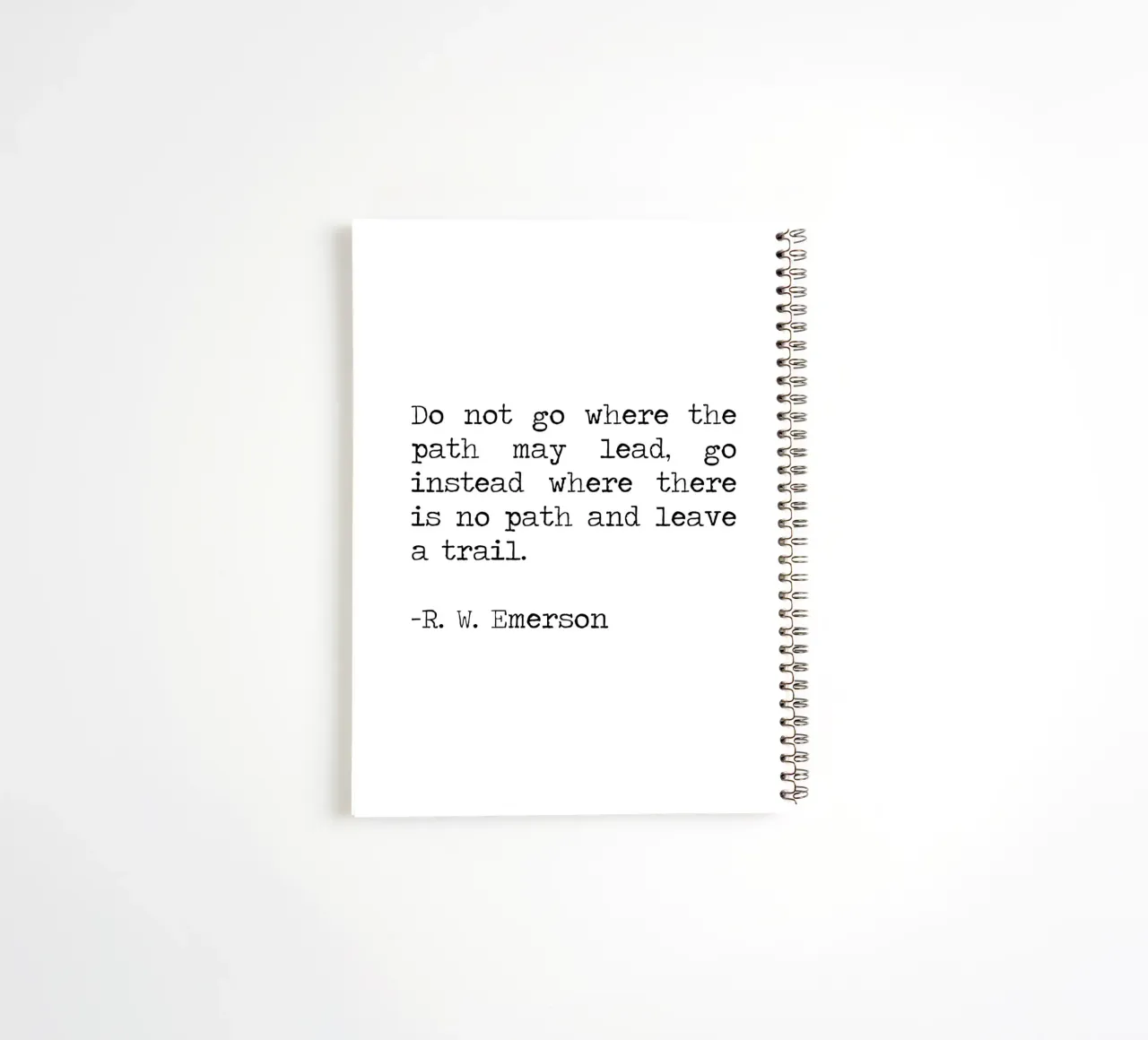 Do not go where the path may lead -Ralph Waldo Emerson Quote spiral notebook by Summer Soul Co. - Quotes