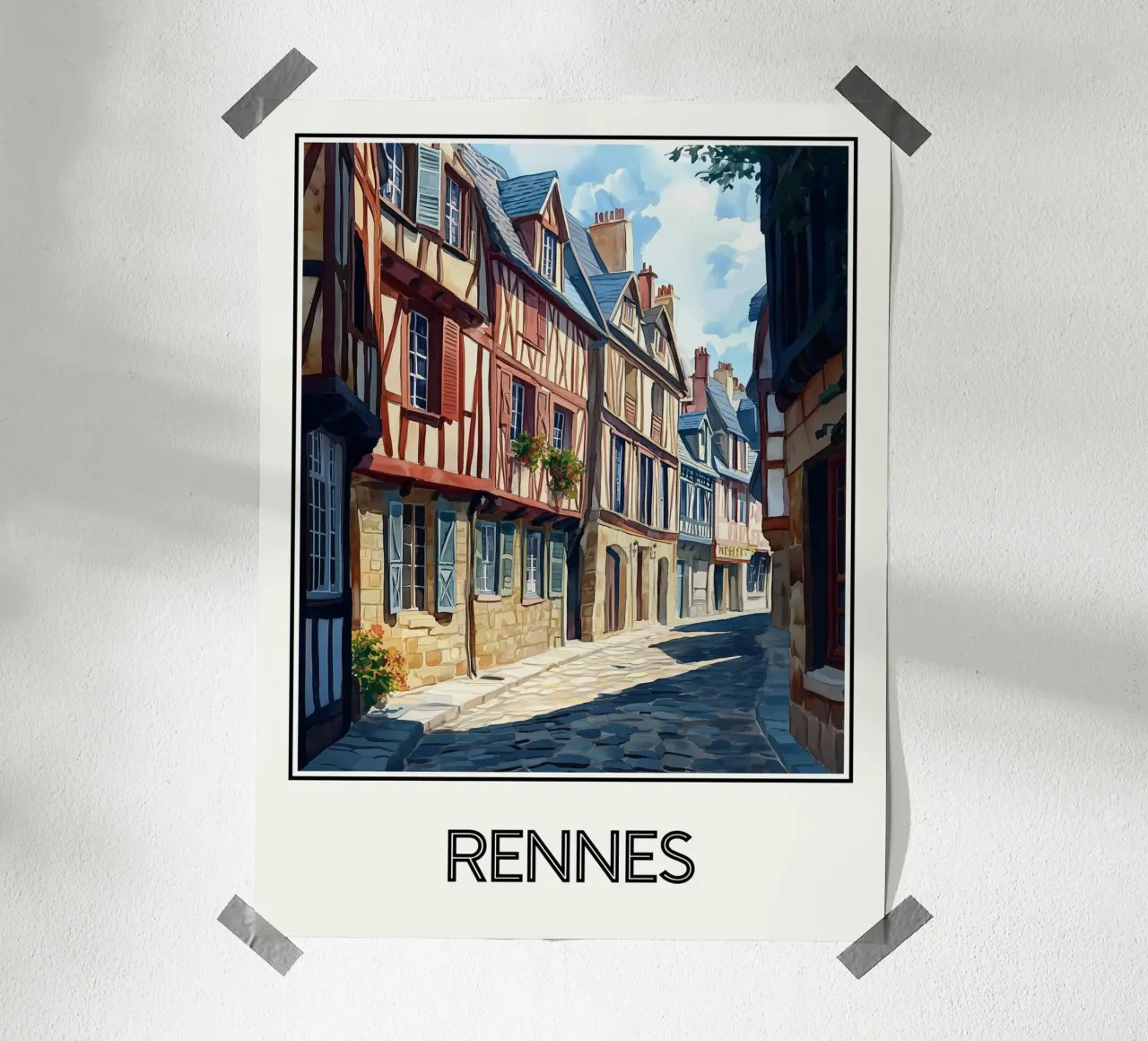 Rennes poster con telaio in plastica da Frame the World