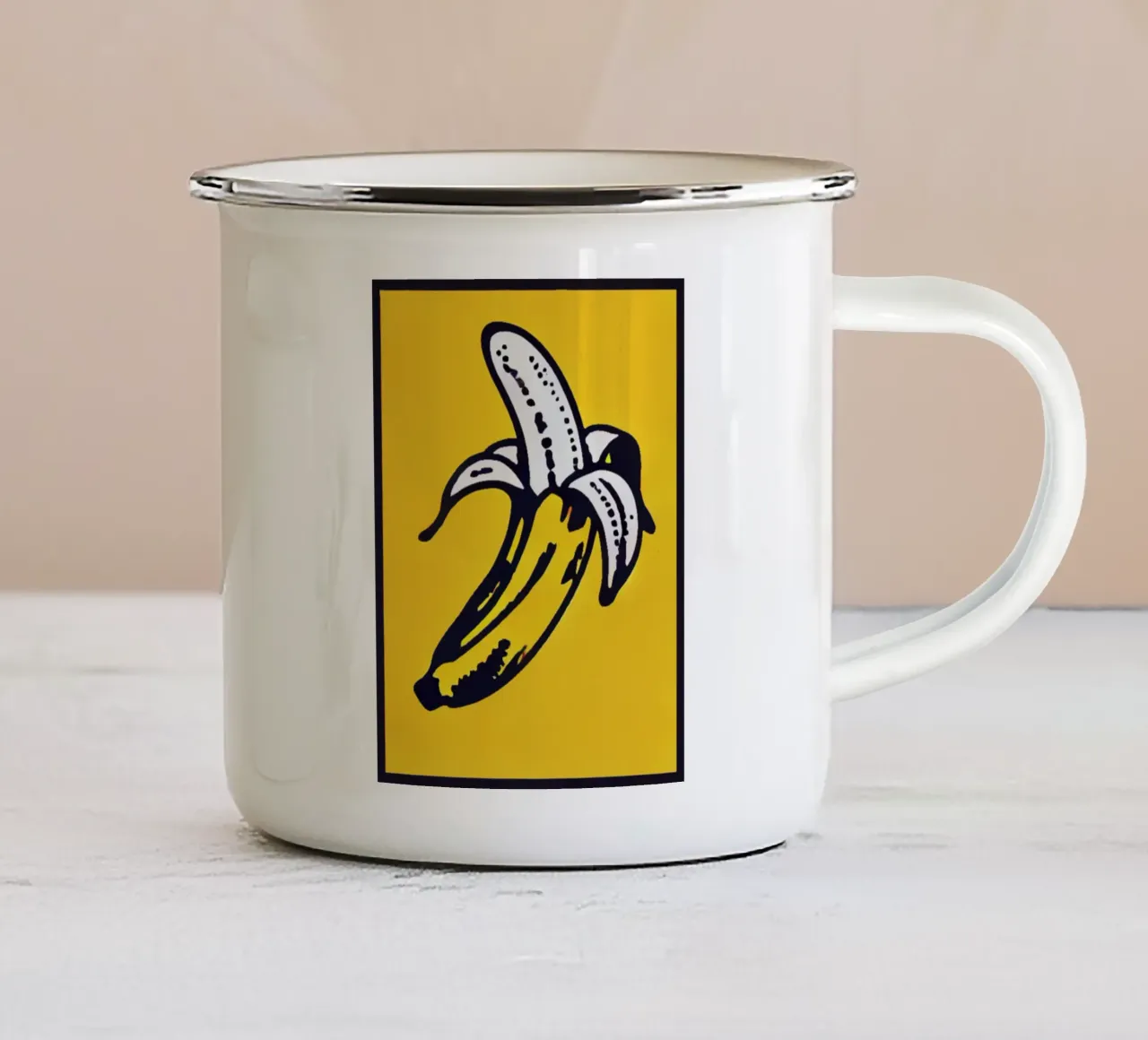 Banana - Stampa poster d'epoca tazza in smalto da posterprints-by-nomad