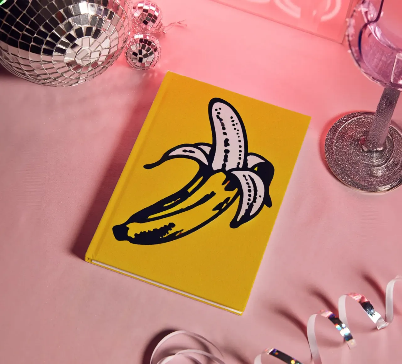 Banana - Vintage poster print notebook by posterprints-by-nomad