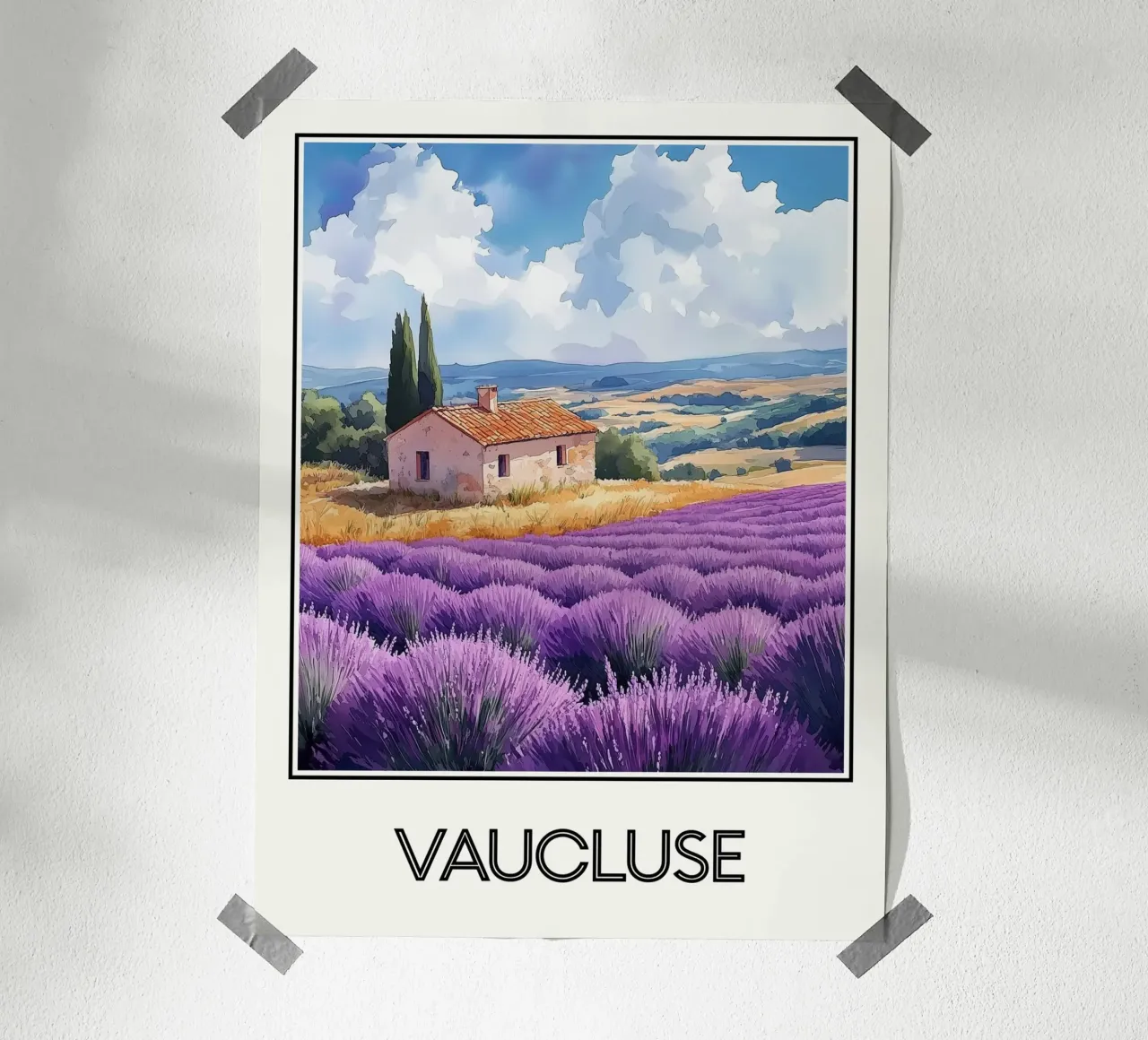 Affiche Vaucluse France poster avec cadre en bois de Frame the World