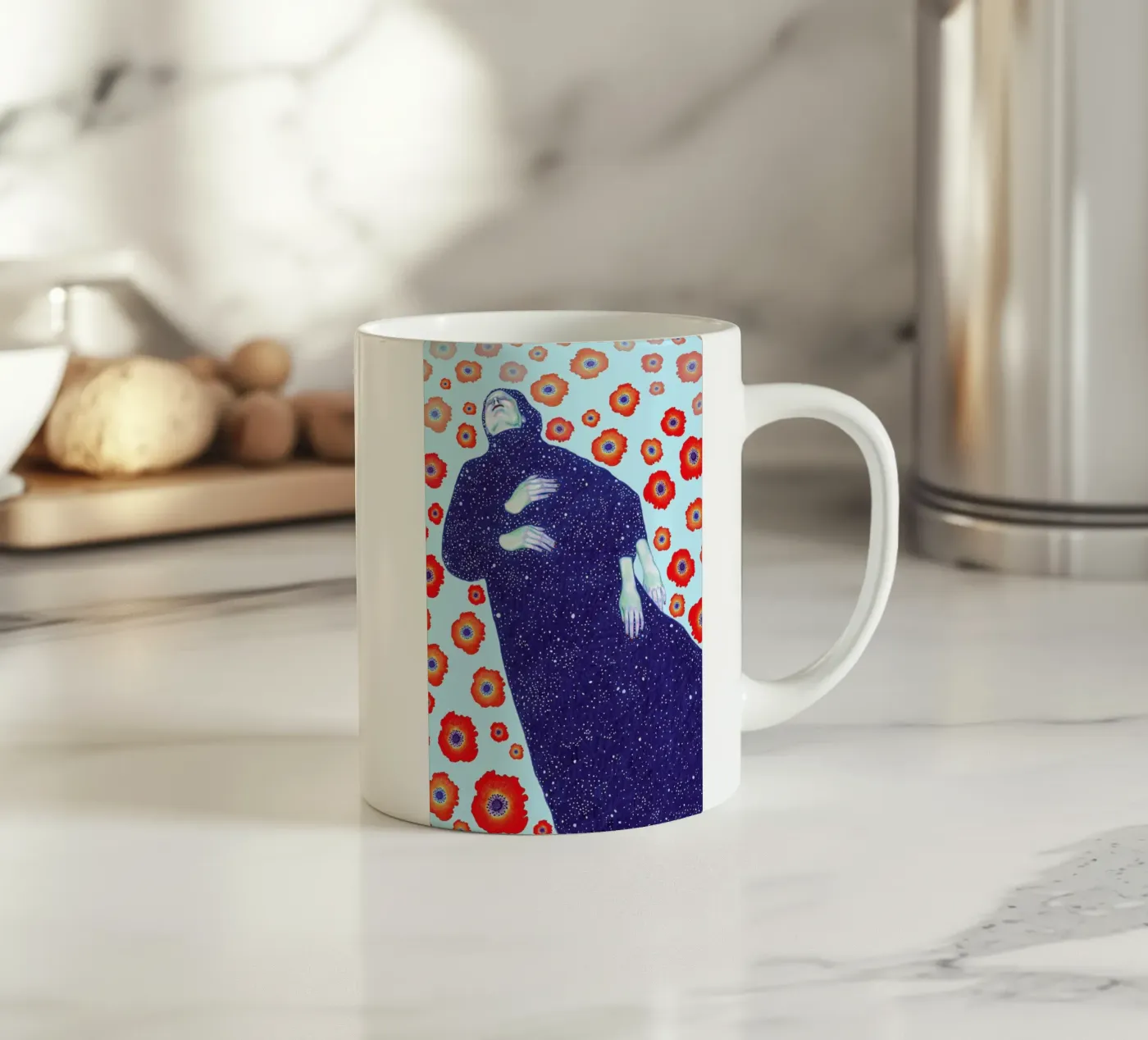 Floating ceramic mug by Natalie Foss