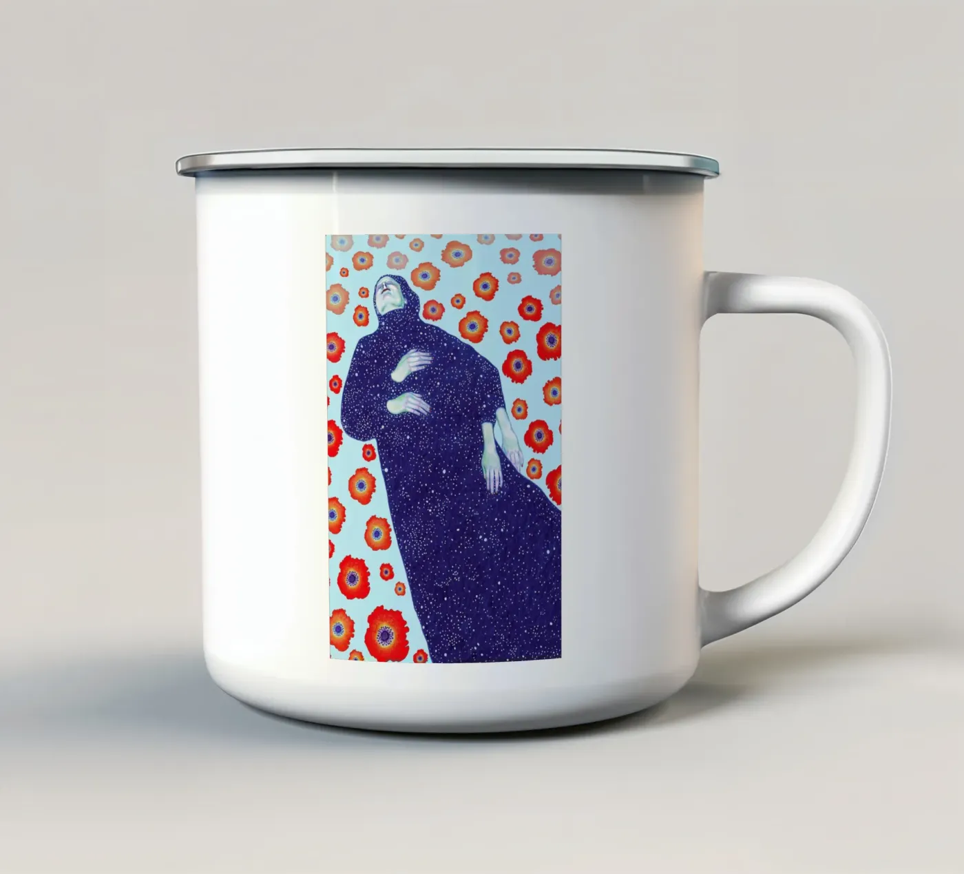 Floating mug en émail de Natalie Foss