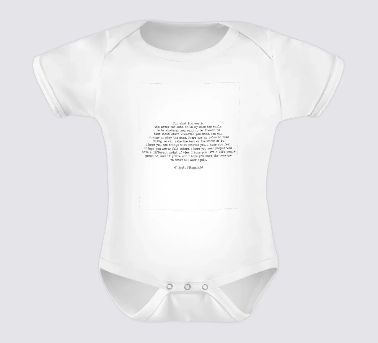 For What It's Worth Cita de F. Scott Fitzgerald body de bebé de Summer Soul Co. - Quotes