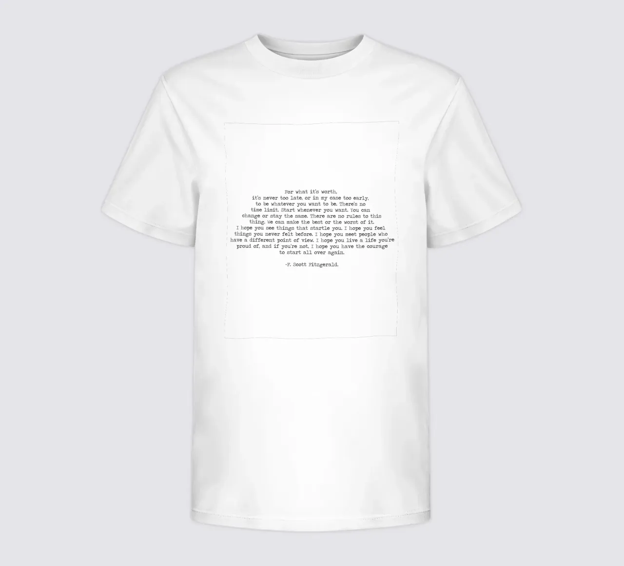 For What It's Worth Quote by F. Scott Fitzgerald kids t-shirt by Summer Soul Co. - Quotes