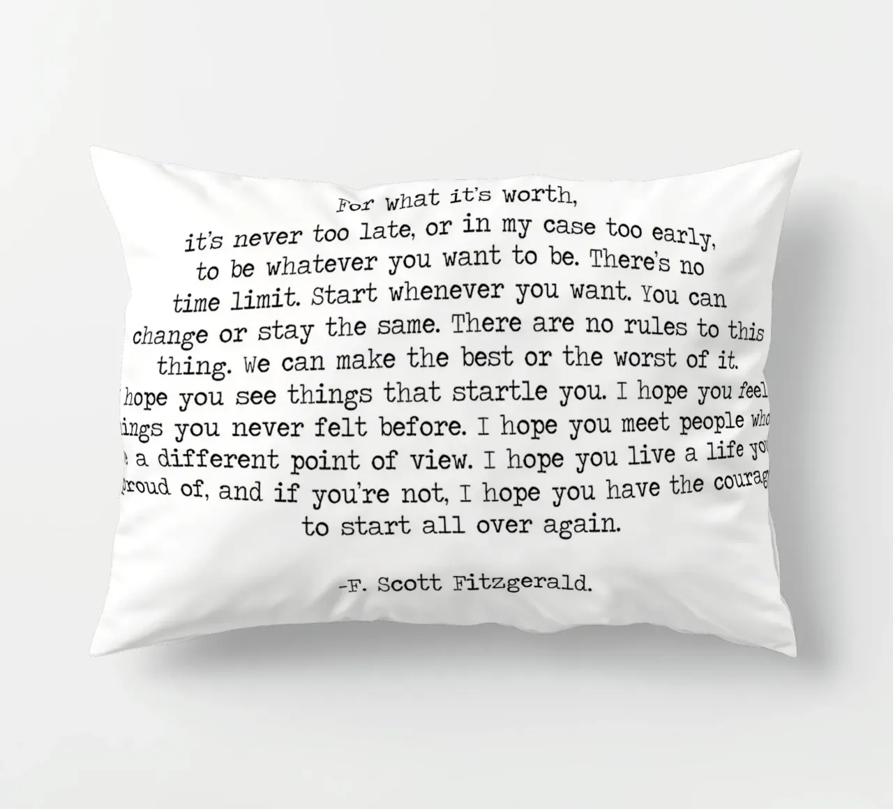Per quel che vale Citazione di F. Scott Fitzgerald cuscino da Summer Soul Co. - Quotes