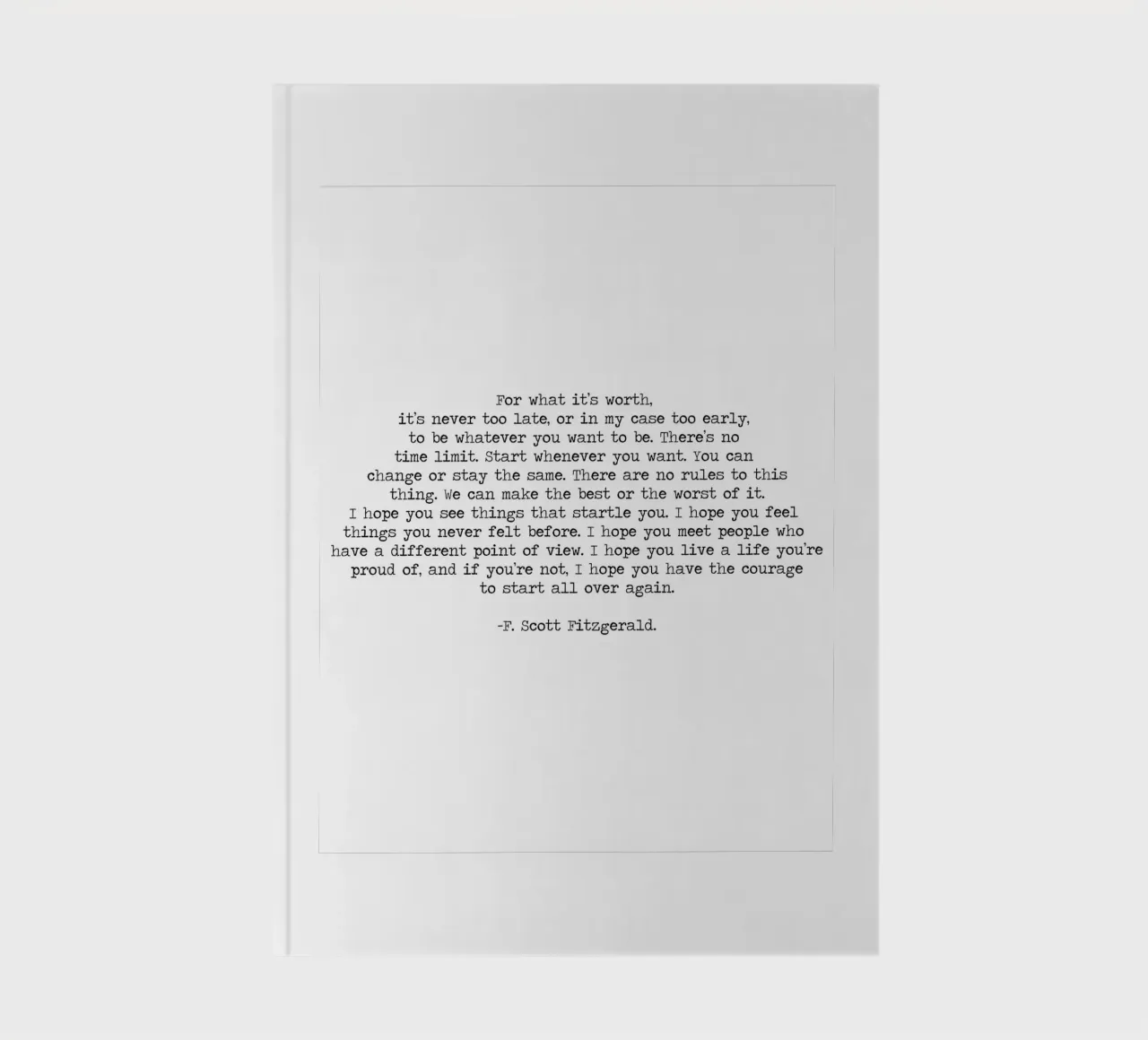 For What It's Worth Quote by F. Scott Fitzgerald notebook by Summer Soul Co. - Quotes
