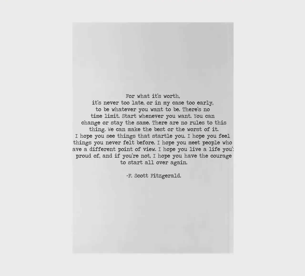 For What It's Worth Quote by F. Scott Fitzgerald notebook by Summer Soul Co. - Quotes