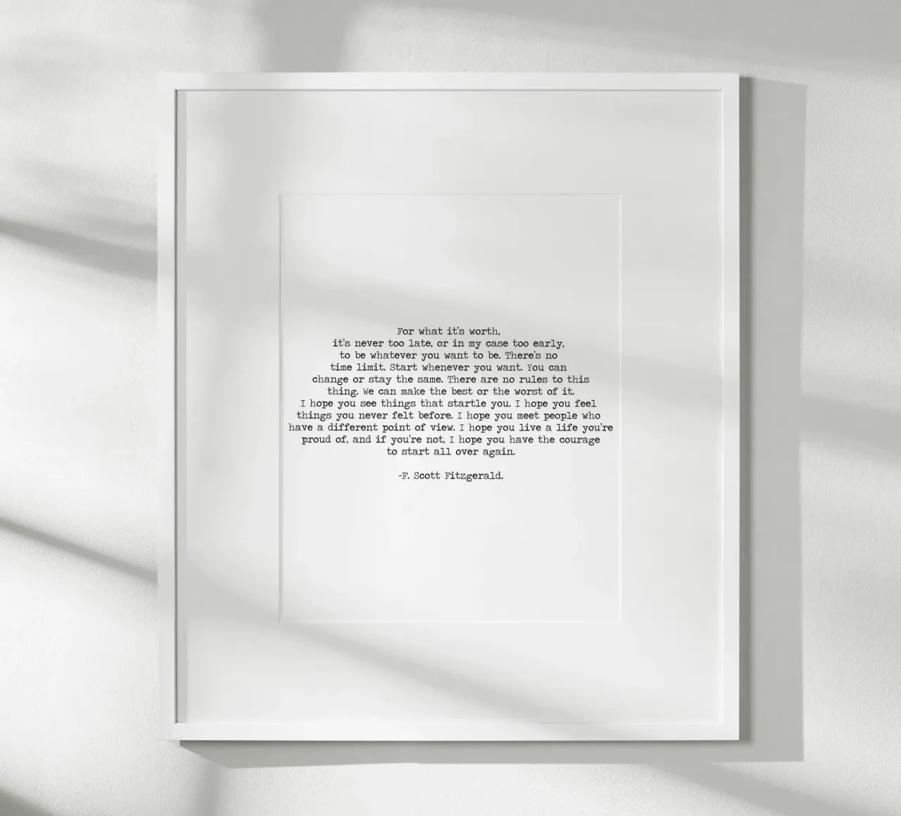 Per quel che vale Citazione di F. Scott Fitzgerald carta hahnemühle da Summer Soul Co. - Quotes
