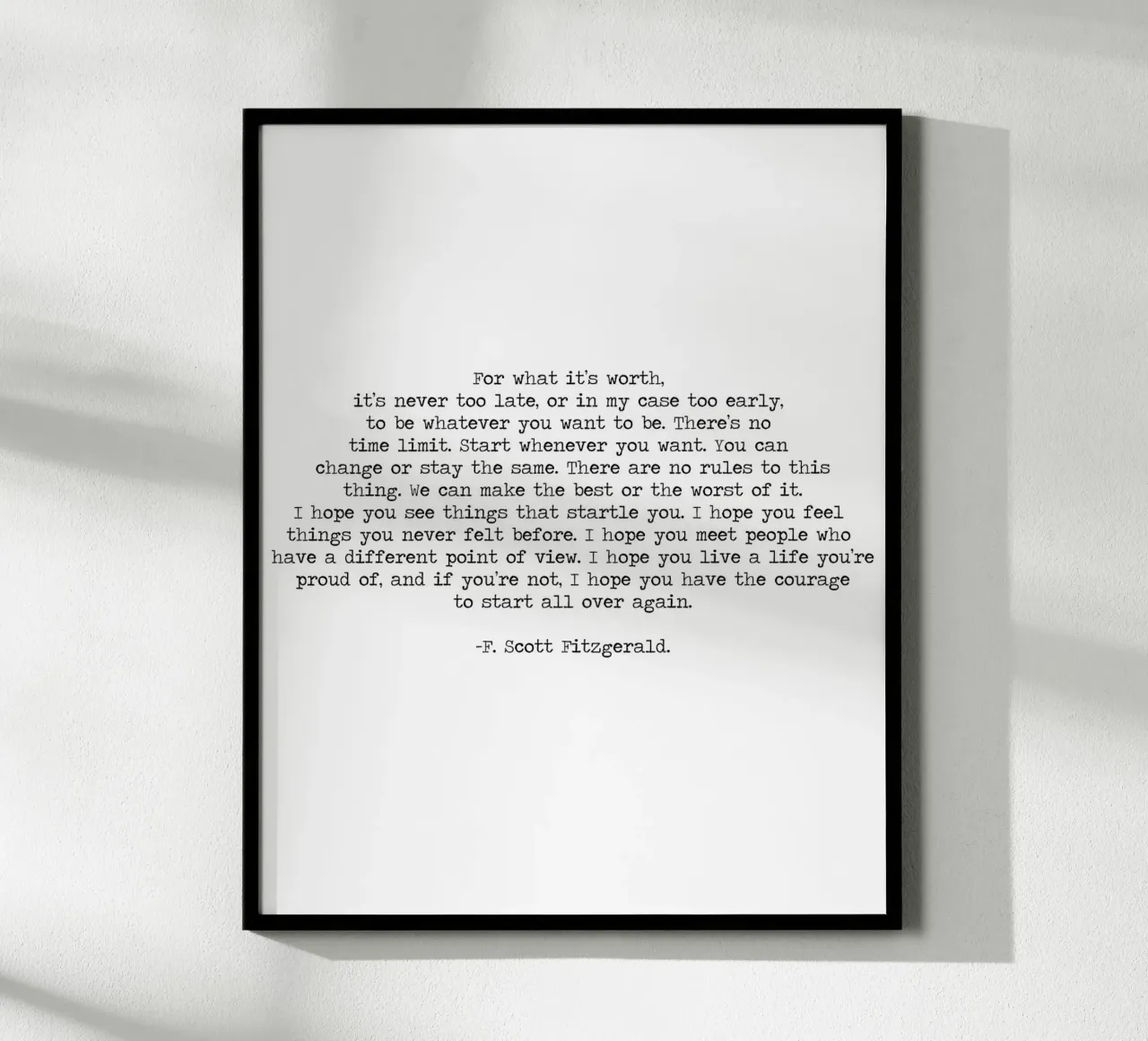 Per quel che vale Citazione di F. Scott Fitzgerald carta hahnemühle da Summer Soul Co. - Quotes