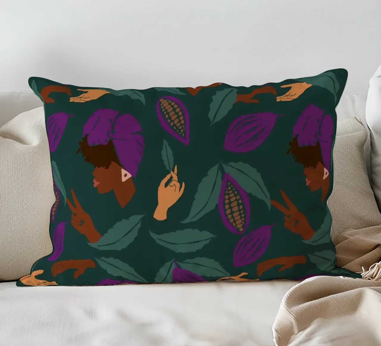 Coffee Friends Pattern cuscino da Illustration Raissa Oltmanns