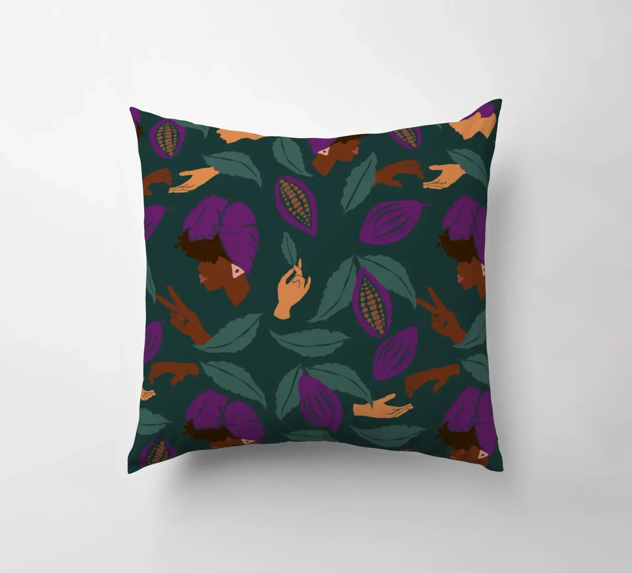 Coffee Friends Pattern cuscino da Illustration Raissa Oltmanns