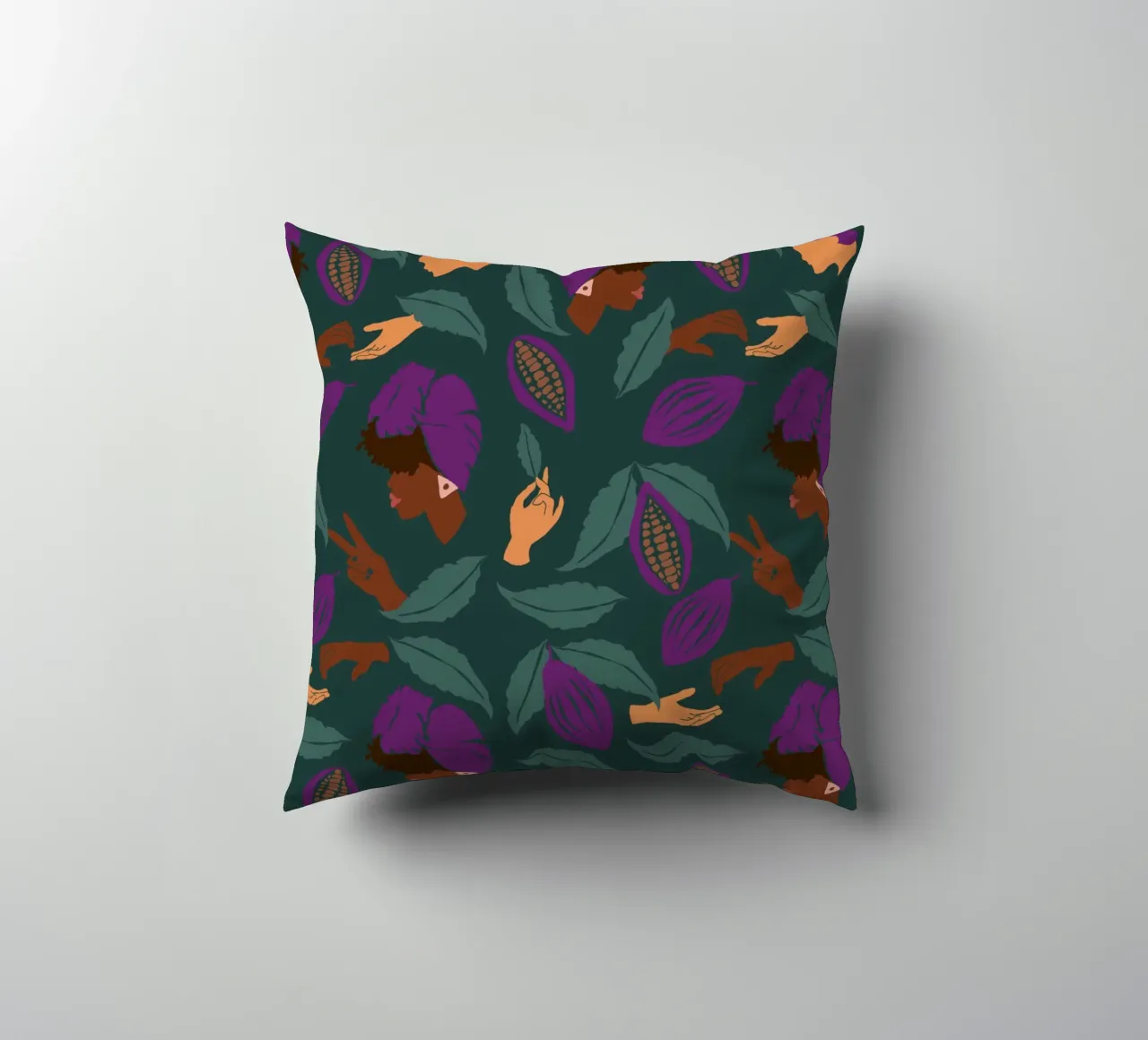 Coffee Friends Pattern cuscino da Illustration Raissa Oltmanns