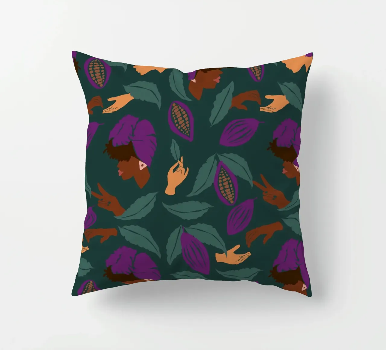 Coffee Friends Pattern cuscino da Illustration Raissa Oltmanns