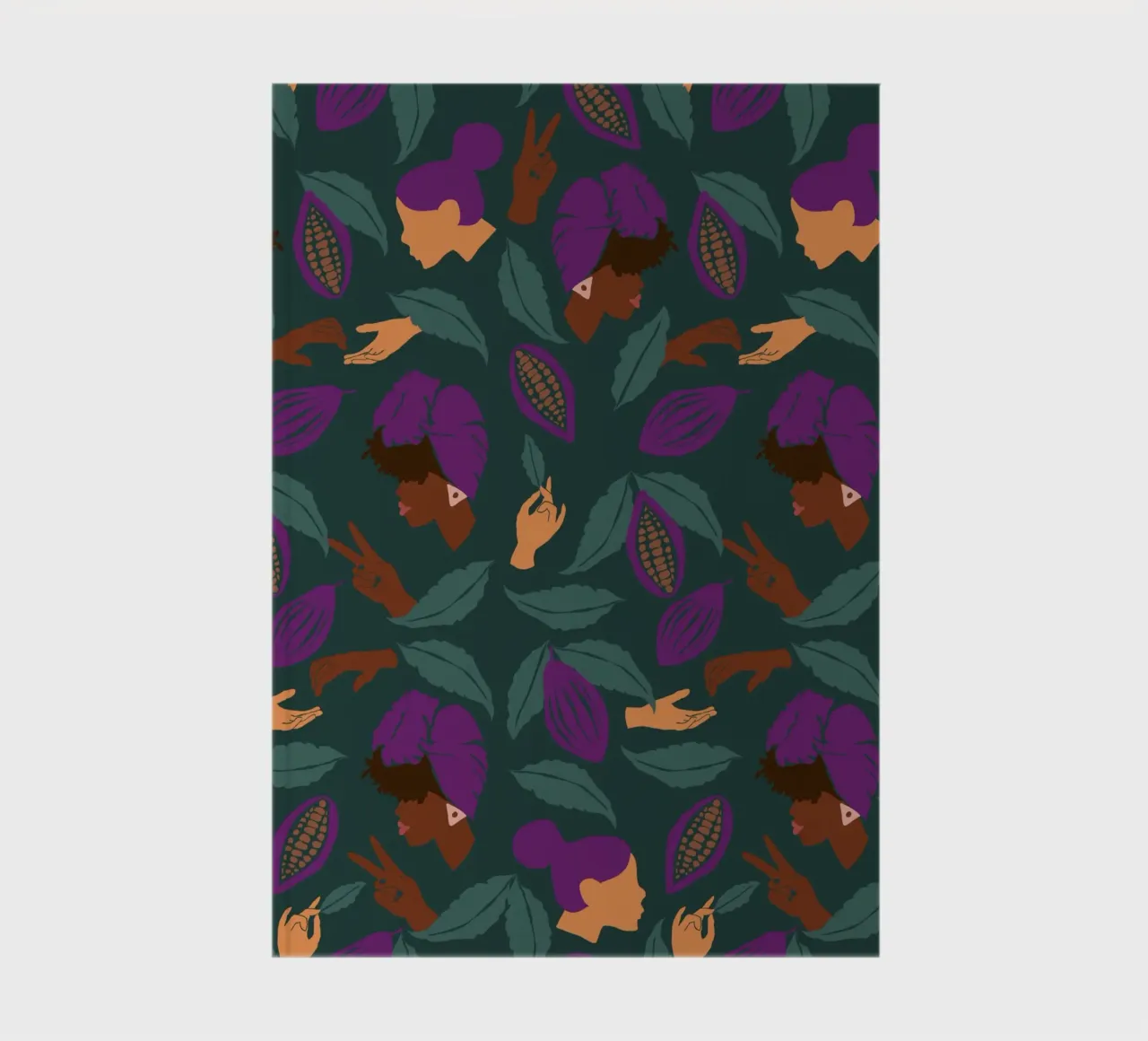 Coffee Friends Pattern notebook by Illustration Raissa Oltmanns