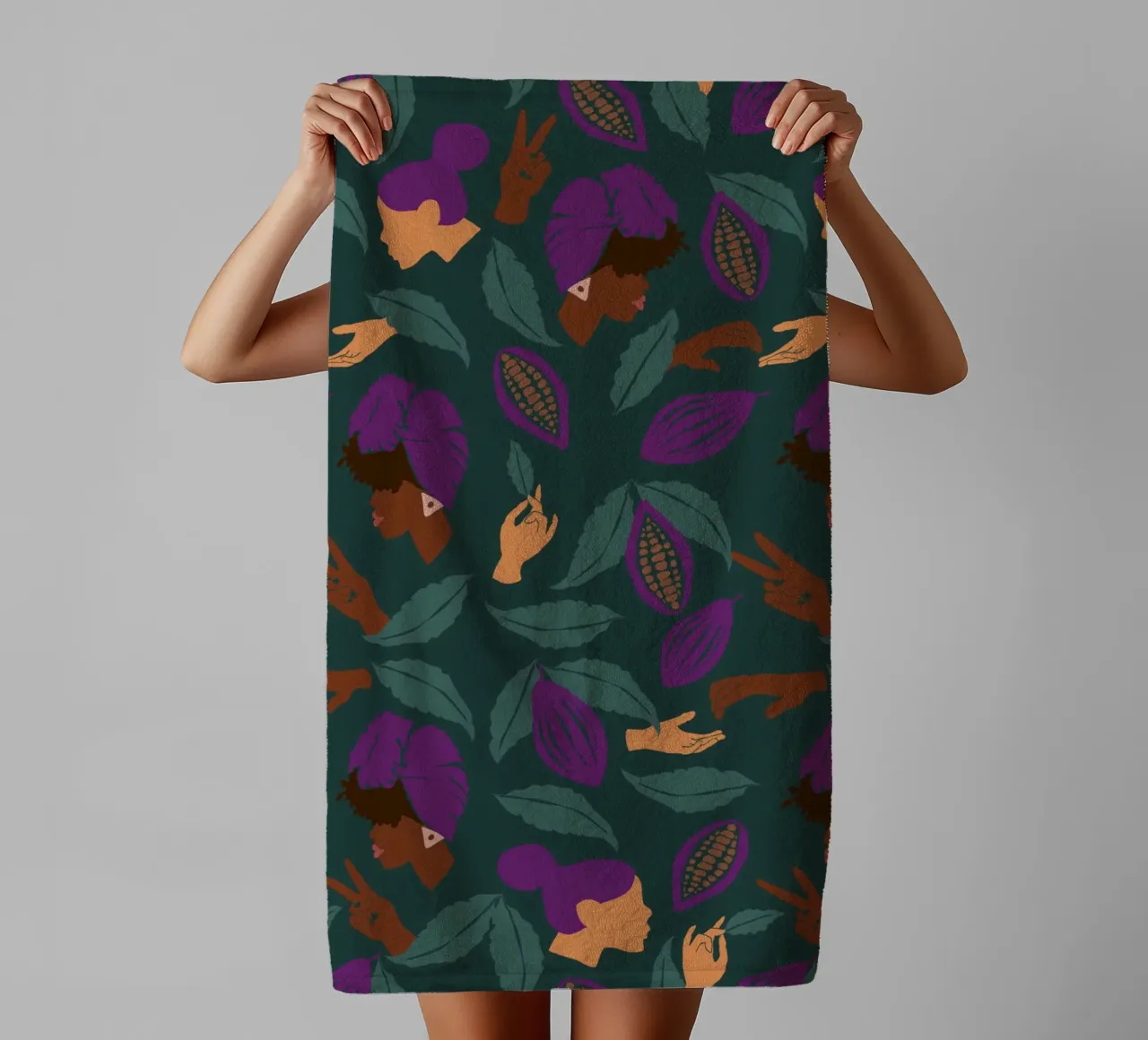 Coffee Friends Pattern asciugamano da bagno da Illustration Raissa Oltmanns
