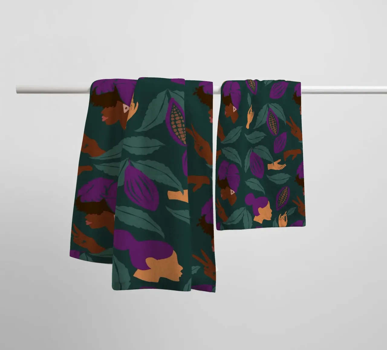 Coffee Friends Pattern asciugamano da bagno da Illustration Raissa Oltmanns