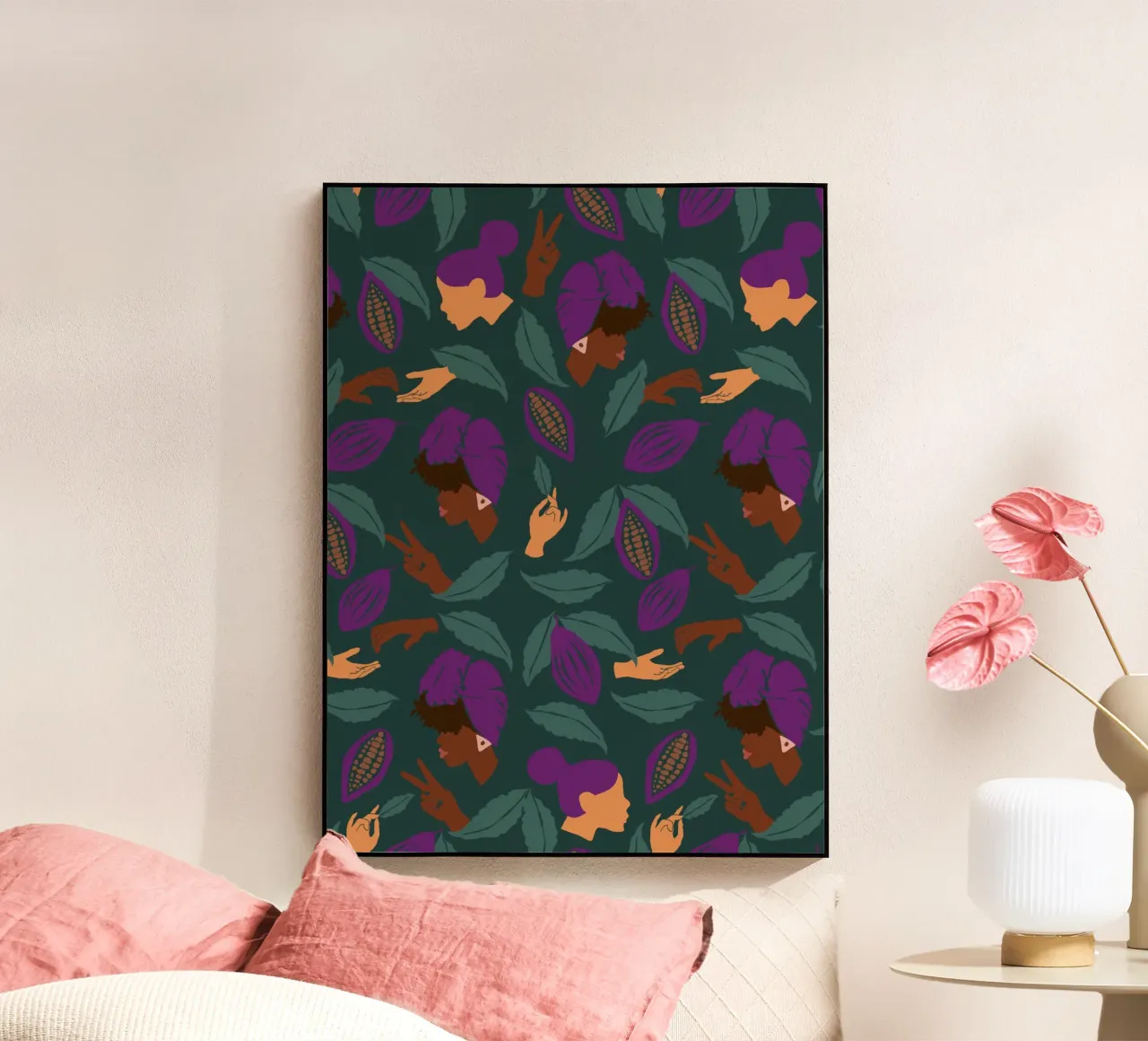 Coffee Friends Pattern plexiglass da Illustration Raissa Oltmanns