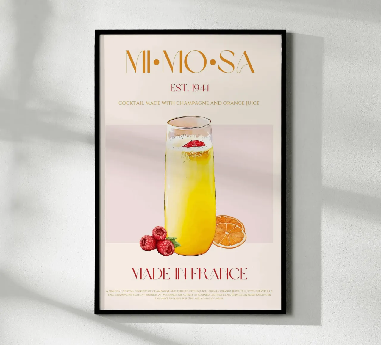 Mimosa Cocktail Print poster da KOKRPrints