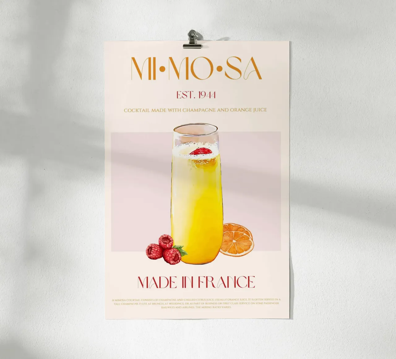 Mimosa Cocktail Print poster da KOKRPrints