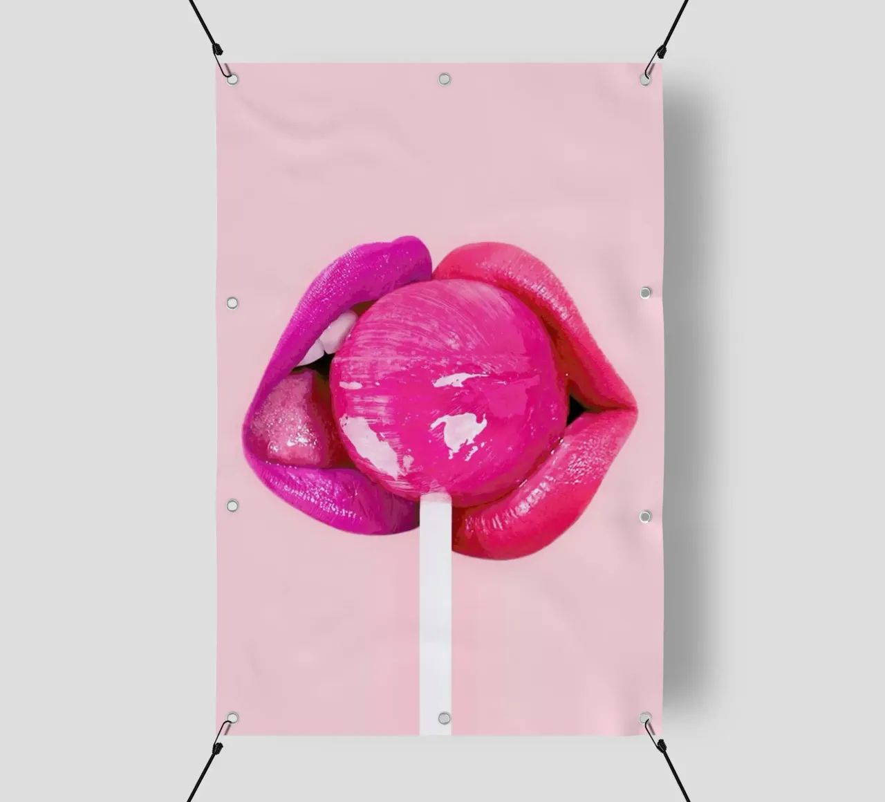 Lollipop Kiss telo in pvc da Paul Fuentes Design